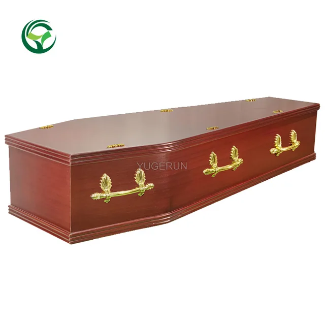 Funeral Casket Supplies Wholesale MDF Coffin European Style Natural Sapele Wood Veneered Coffin Australia Chipboard Coffin