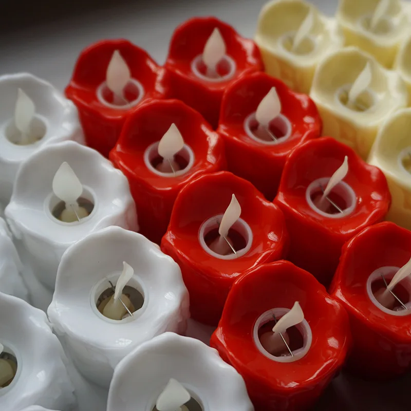 Swing Melted Shell LED Candles Dancing Wick Flickering Moving Wick Birthday Candle Environmental Protection Smokeless Led Bougie