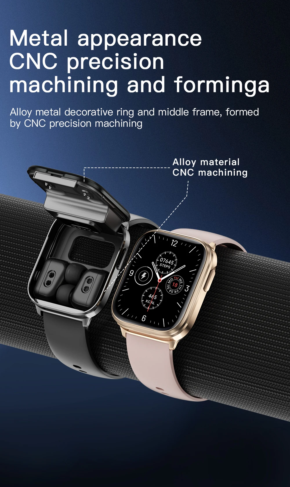 Newest Arrival 2 in 1 Wireless Smart Watch With Earbuds Headset Smart Bracelet Tws Earphones Smartwatch Earbuds