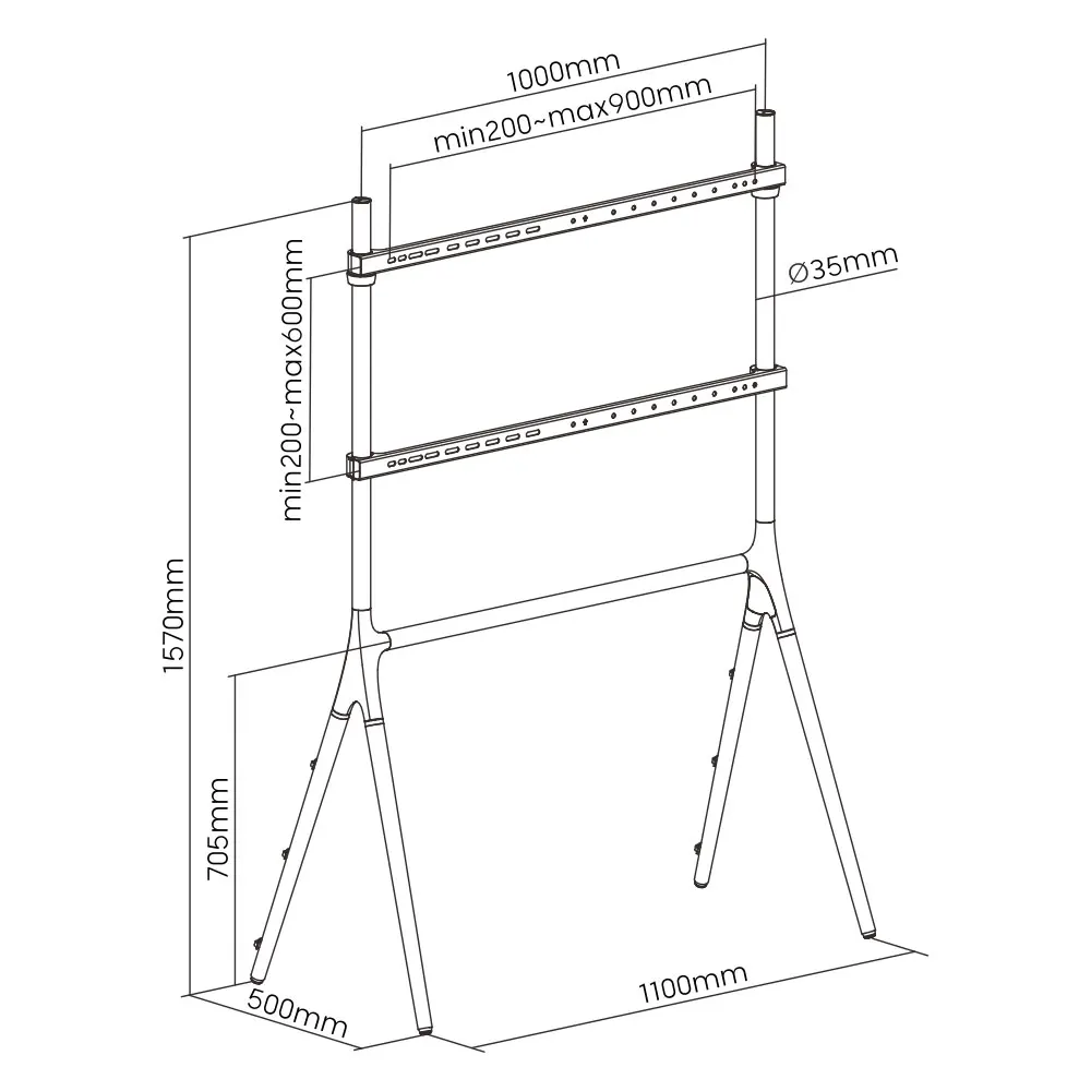 Lumi Heavy-duty Artistic Easel Studio Wood Tv Floor Stand With Four ...