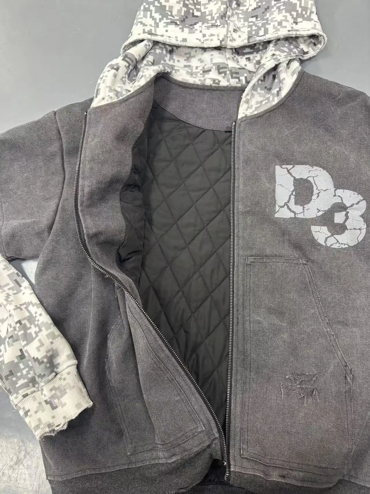 Custom Double-layer Camouflage Duck Canvas Work Jacket With Hooded Zipper Printed Logo Real Tree Camo Hoodies Jacket for Men gallery 2