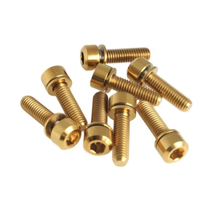 MTB Bike Stem Bolts and Washers Set Titanium Metric M6 X 16/18/20MM Tapered Head