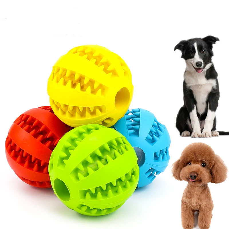 Durable Rubber Treat Dispensing Ball Pet Food Puzzle Bite ...