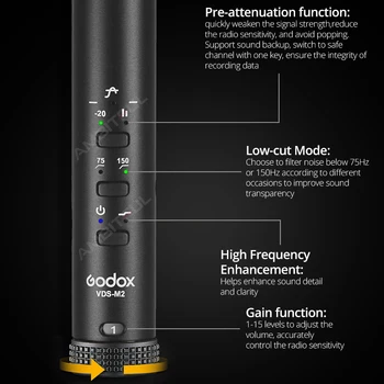 Godox VDS-M2 Directional Shotgun Microphone + Rycote Lyre Shockmount Compatible with Cameras, Camcorders, Smartphones, Tablets detail image