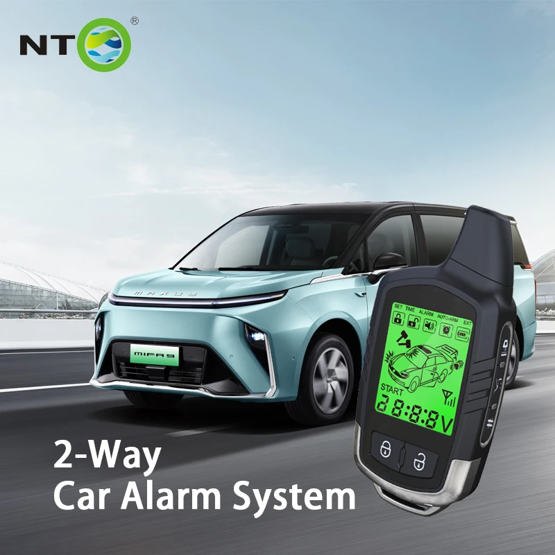 Anti Hijacking 2 Way Car Alarm System Car Security Alarm with LCD Display Remotes