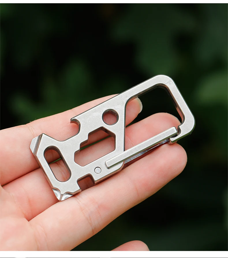 Titanium Carabiner EDC Outdoor Tool Titanium Alloy Keychain Tiranium Buckle Key Ring Car Camping Accessories