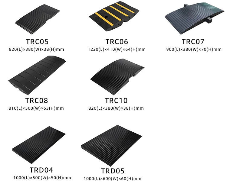 1.2m Bend Car Driveway Rubber Curb Ramp Sections Rolled-Edge Kerb Speed Bumps supplier