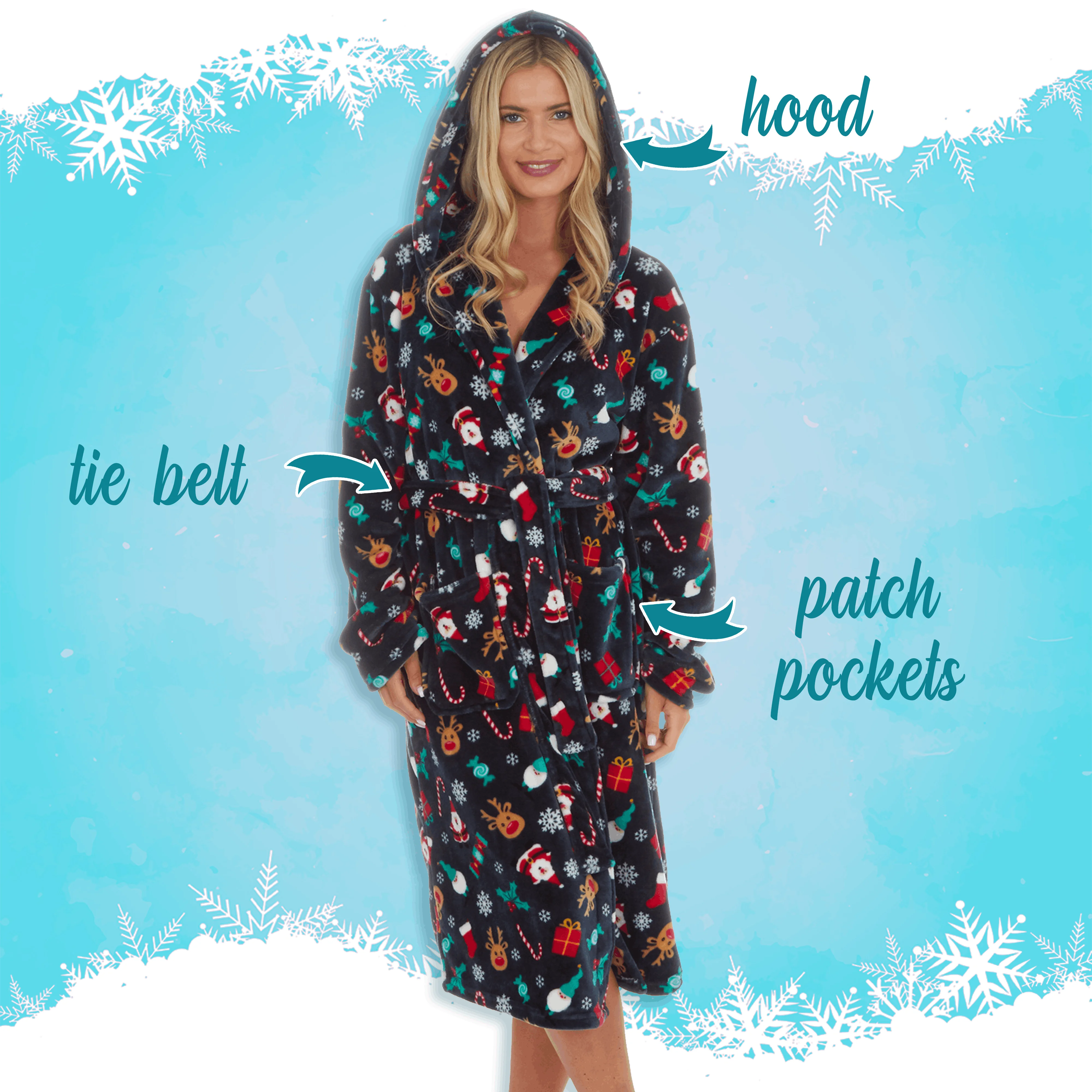 womens christmas dressing gown Yuyamidu Poinsettia Bathrobe Sleepwear for Women Christmas Long Sleeve Robe  with Zipper Lightweight Long Robes Loose Mid-Calf Length Nightgowns Xmas  Crewneck Dressing Gown Plus Size L