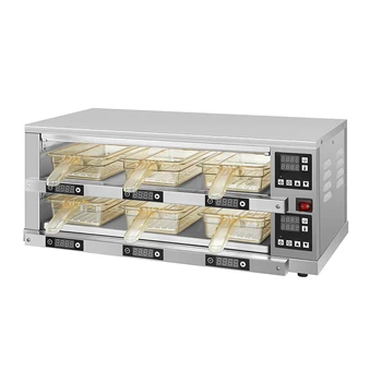 Meat Patty Warmer 2 Layer 6 Trays  McDonald's KFC Hamburger Meat Warming Machine Stainless Steel Customizable