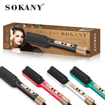 Sokany High Quality Hair Straightener Wet And Dry Ptc Panel Five Speed Hair Straightener Comb Hair Straightener Brush