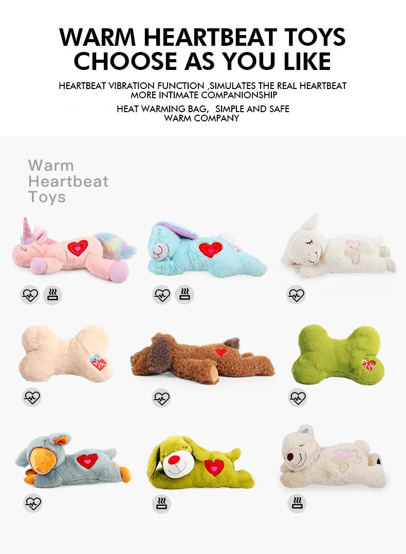 All For Paws Wholesales Interactive Dog Plush Toy Pet Heart Beat Toy