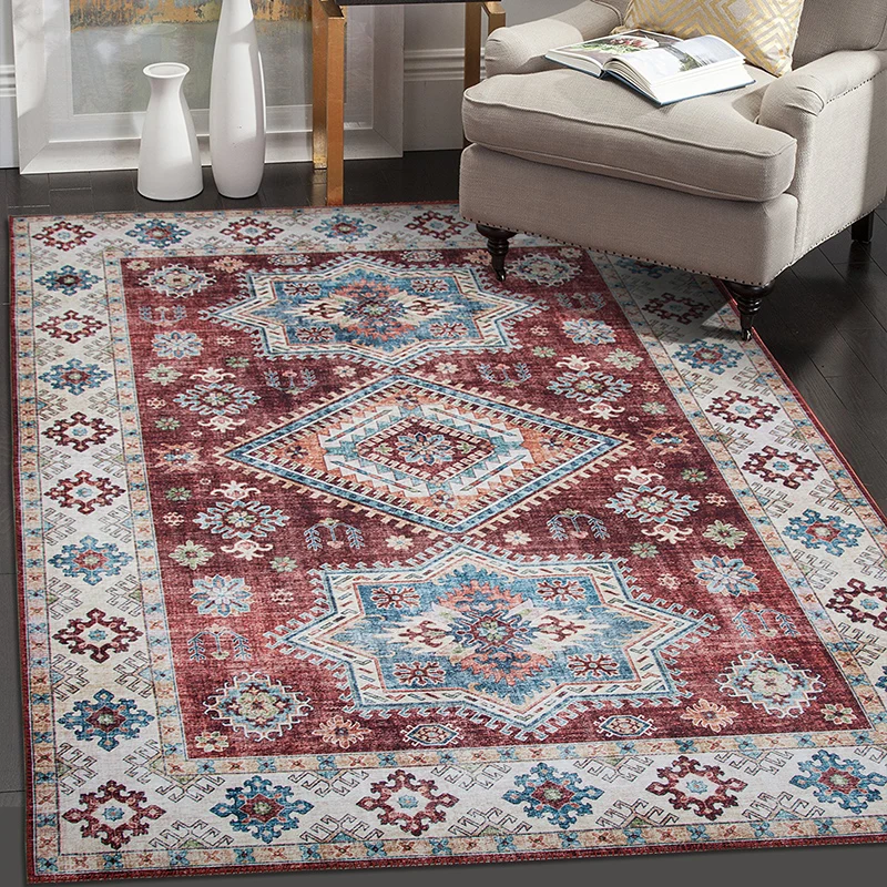 Chenille 3d Printed Persian Custom Low Price Carpets And Rugs Retro