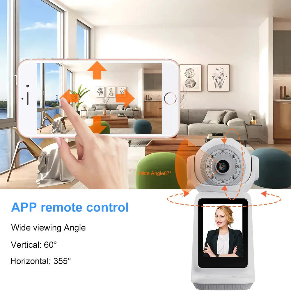 3MP Two Way Talk Video Calling Smart Camara De Vigilancia Con WiFi Para Bebes Online Home V380 Pro Indoor Camera With 3in Screen