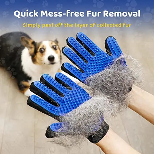 Upgrade Pet Grooming Gloves Cat Brushes Gloves For Gentle Shedding