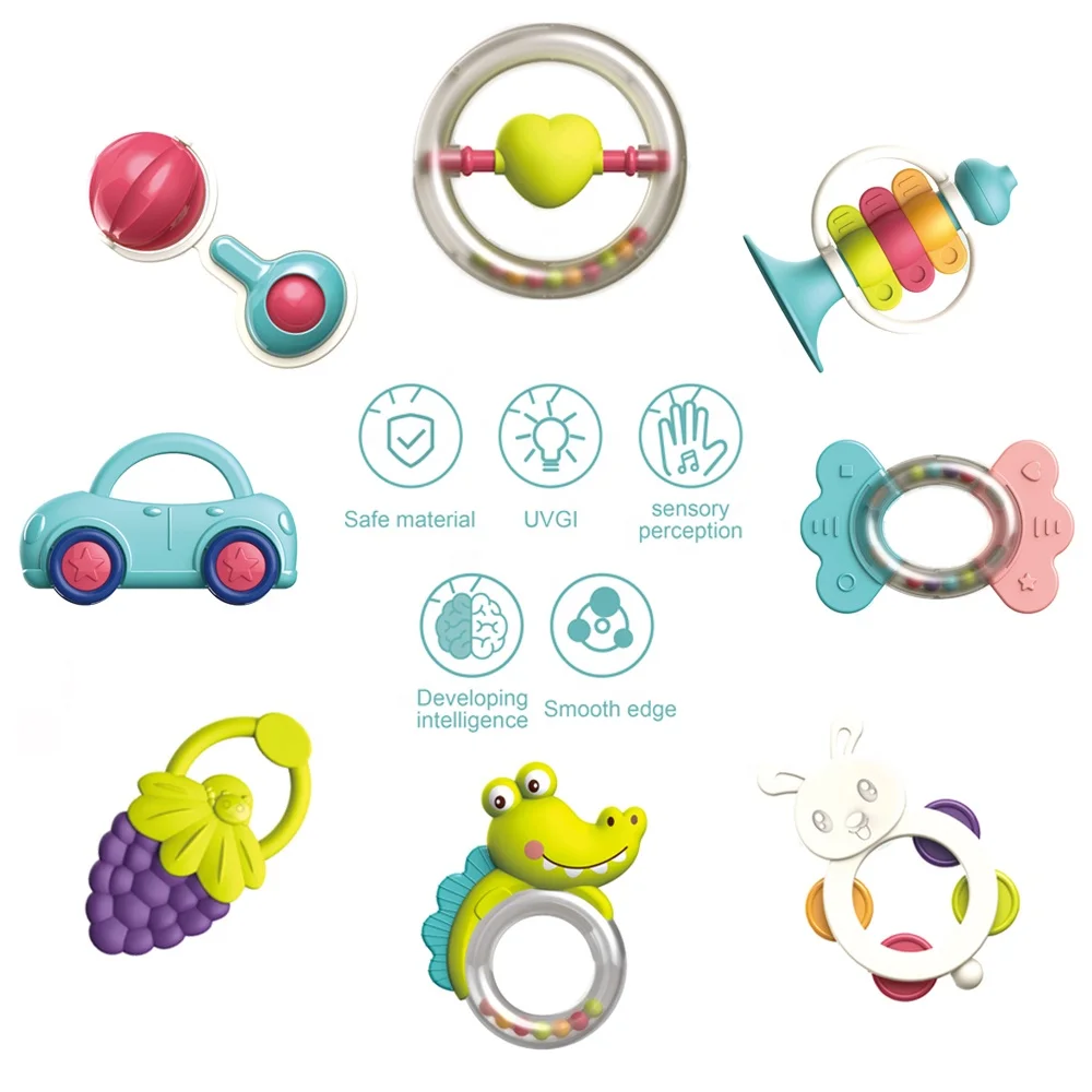 Безопасность Детские погремушки игрушки, детские пластиковые колокольчик погремушки для новорожденных