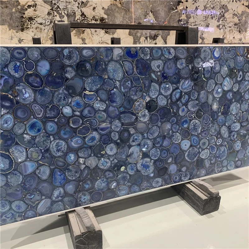 product beautiful backlit blue agate stone semi precious stone gemstone slabs for vanity top-5