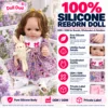 Purple Printed Dress Girl Bunny Plush