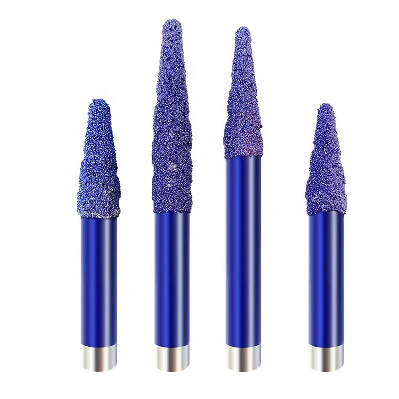 Factory Price Brazed Cladding Engraving Tool CNC Milling Cutter Wear-Resistant Diamond Router Bit for Granite Relief Cutter