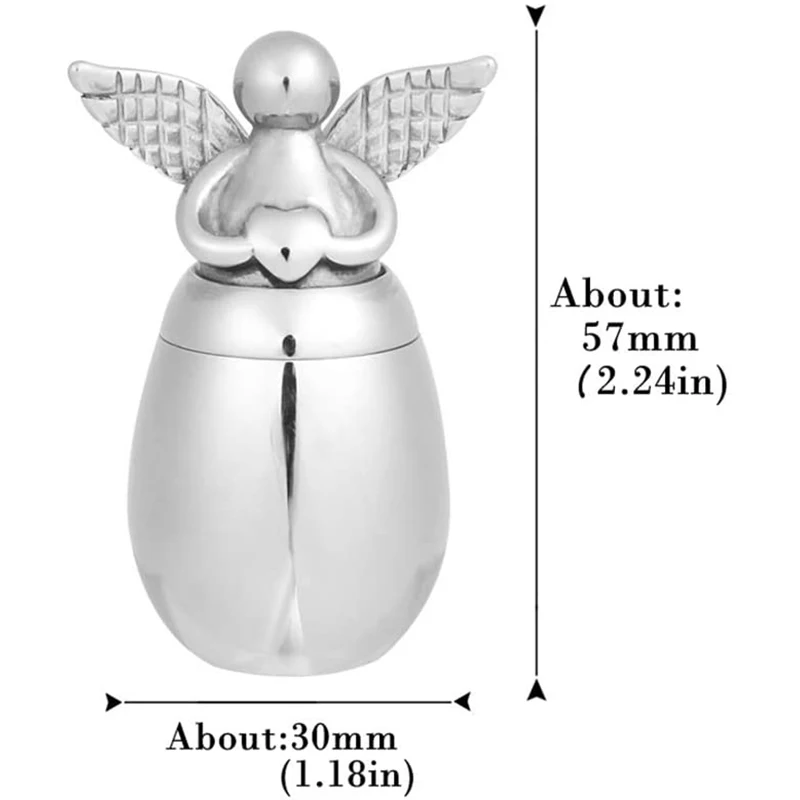 316L Stainless Steel Angel Wing urns Can Open Ashes Holder Cremation Urn Memorial Keepsake Pendant Jar for Men Women Pets