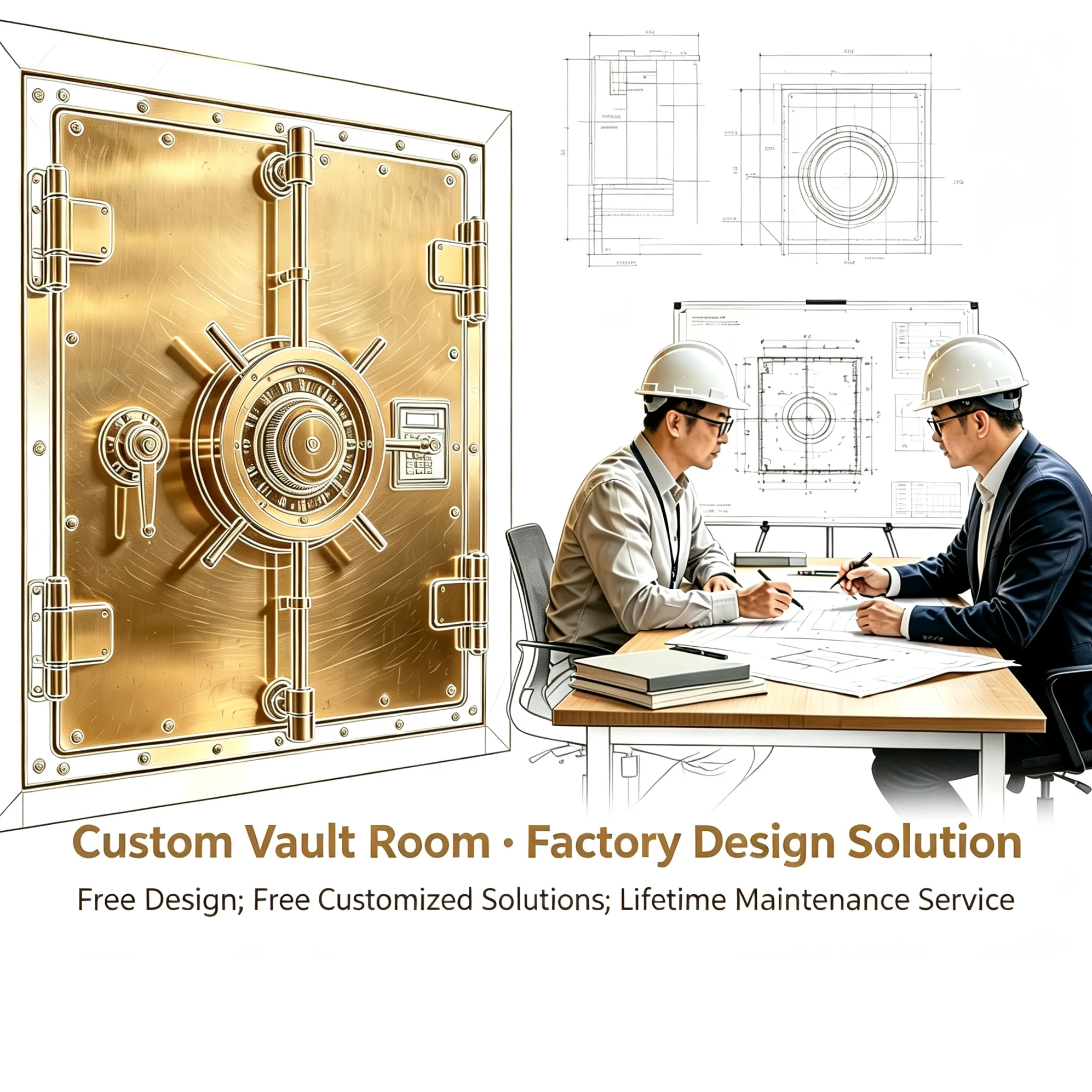 product ceqsafe customized stainless steel double vault door with multi lock fire  moisture resistant anti theft security for banks-11