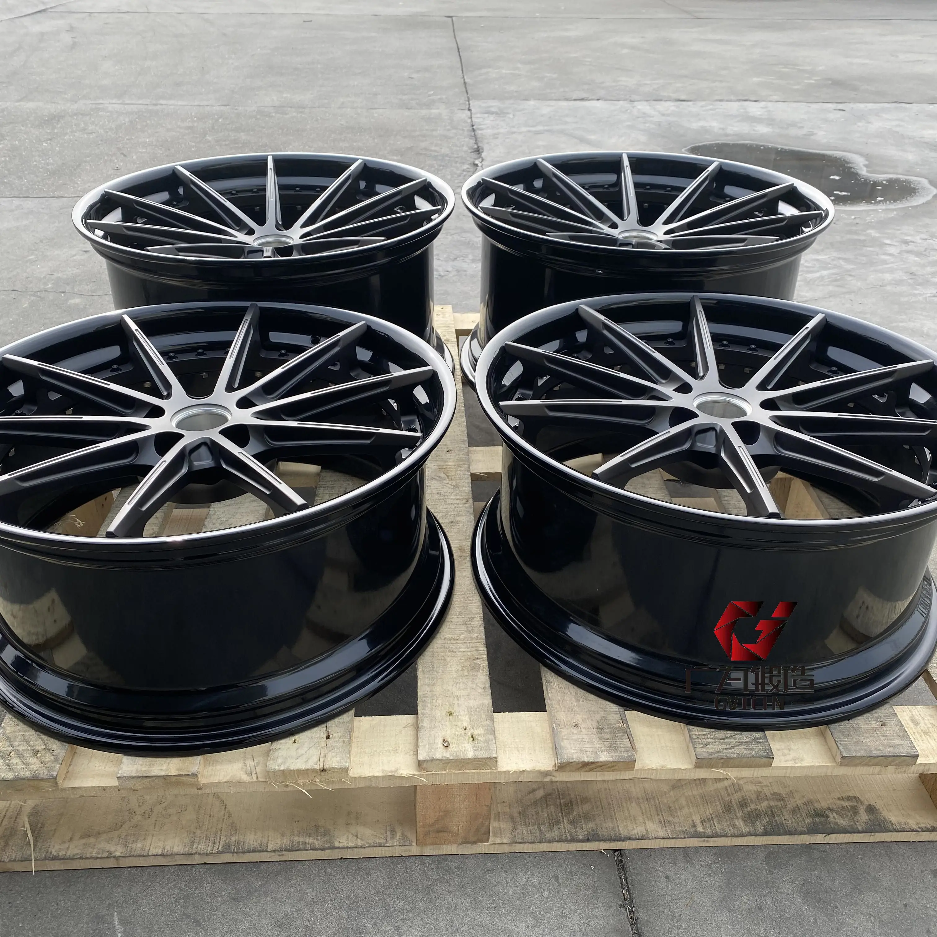 GVICHN Custom 19 20 21 22inch Rim 71.6 66.6 57.1 6061 Aluminum Alloy Two Piece Forged Racing Car Wheels for Porche Lamborghini