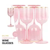 Copa de vino de plástico rosa