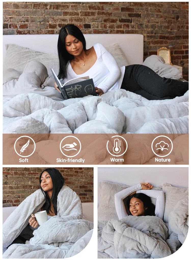 New Arrival Home Use king Size Quilt 3pcs Grey Comfortable Warm Luxury Comforter Set factory