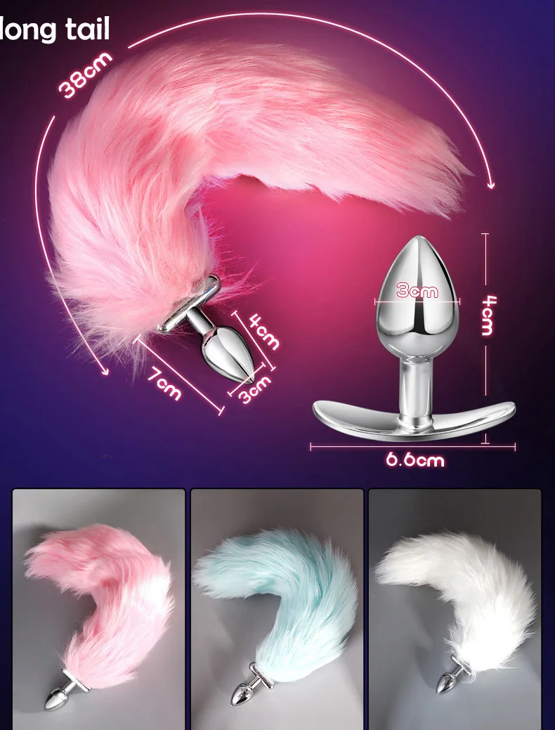 Fox Tail Butt Plug with Flashing Light - Anal Plug for BDSM Cosplay |  Unique Adult Toy for Intimate Pleasure
