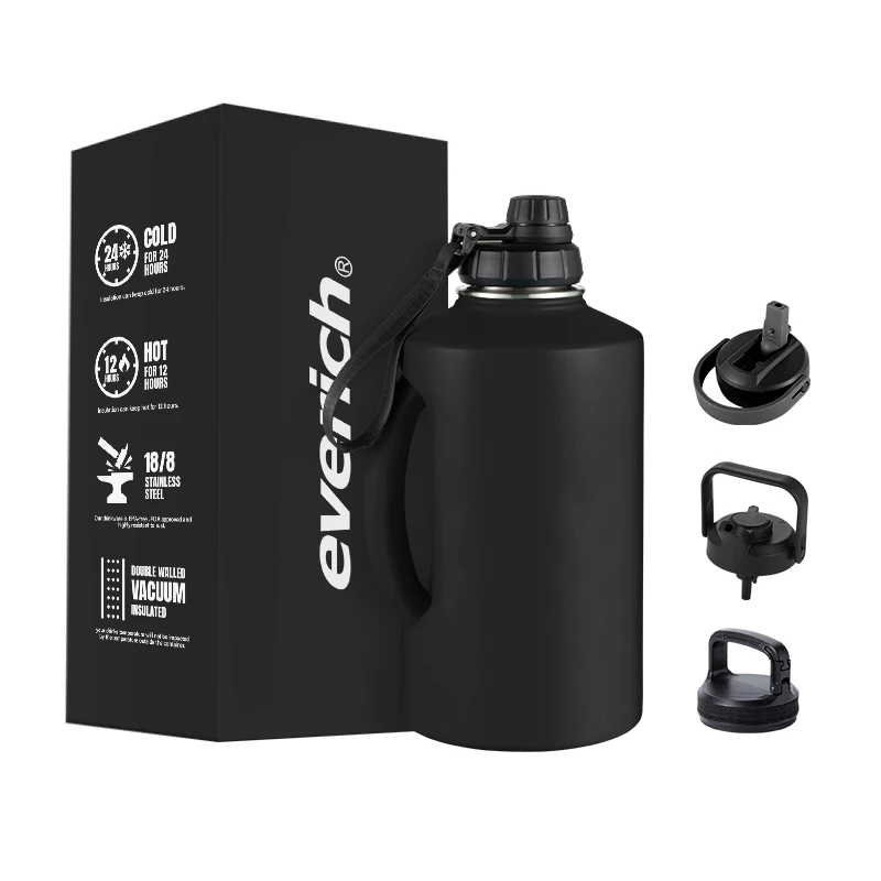 Half Gallon 2.2l Stainless Steel Water Bottle Bpa Free Large Water