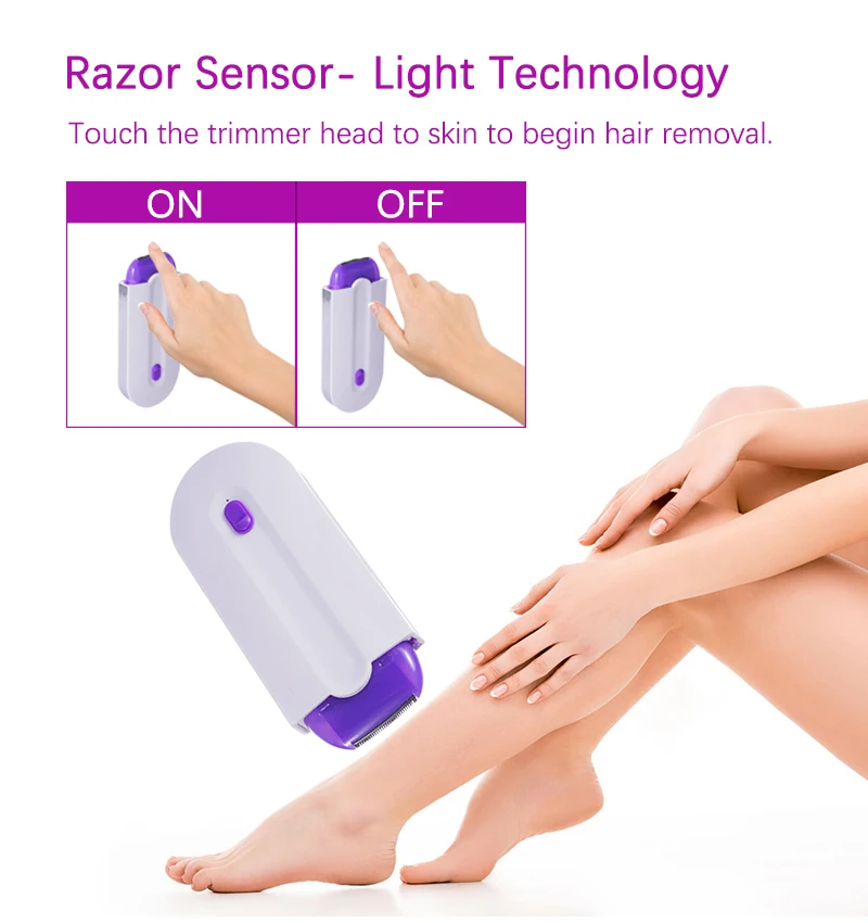 Hot Sales Mini Electric Epilator Painless White Hair Removal Machines for Women for Body Face English Operating Laser Epilator