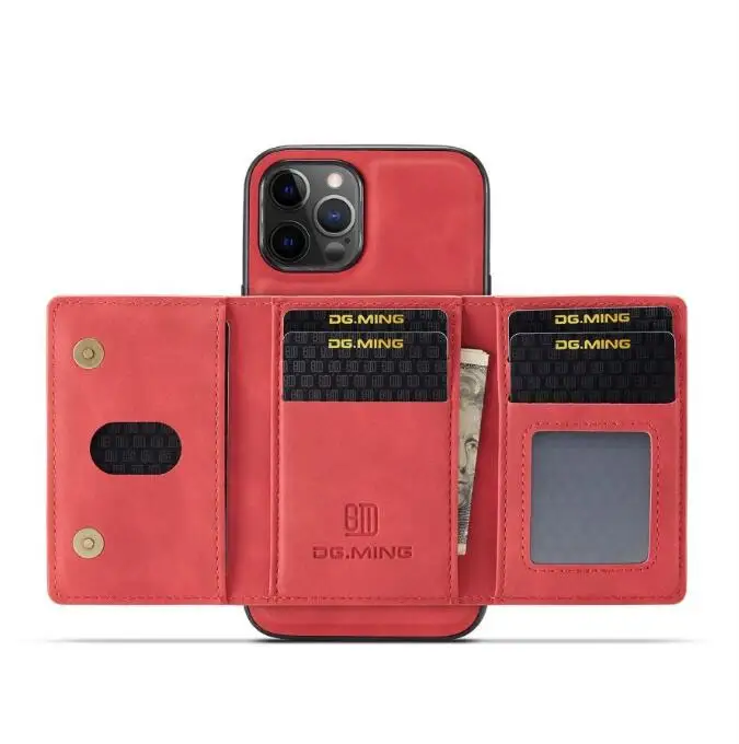 Dgming Cards Slot Pocket Wallet Leather Case For Iphone 15 14 13 Mini 12 11 Pro Max X Xs Max Xr 4119