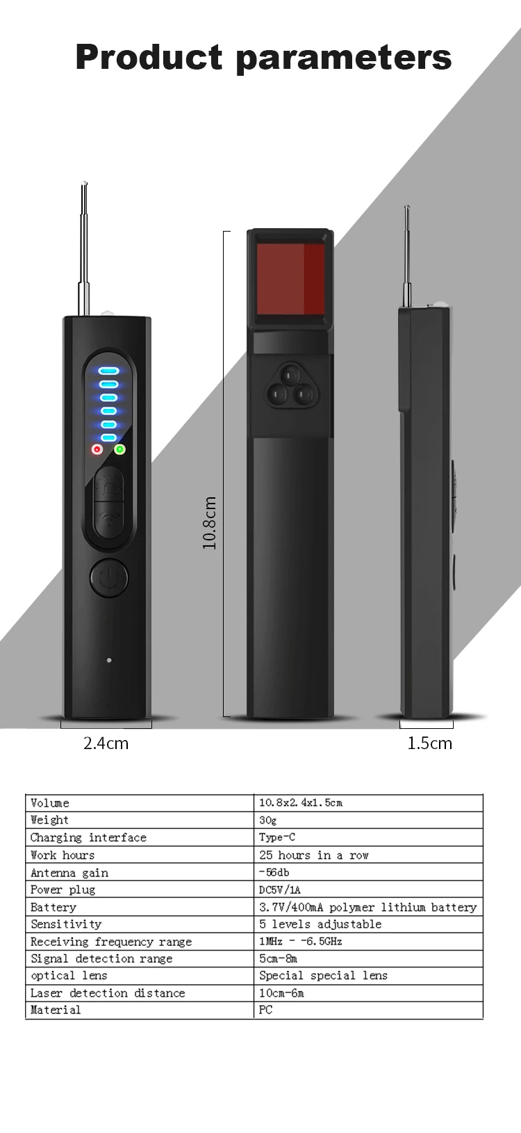 X13 Rf Signal Hidden Camera Detector Gps Tracker Antihidden Camera