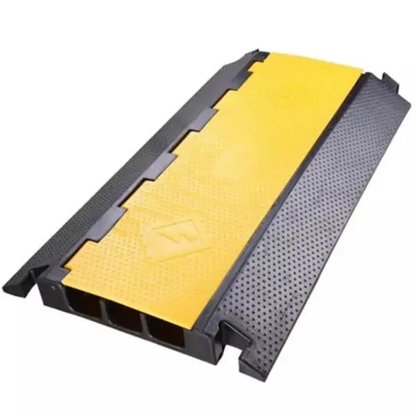 Heavy Duty 3 Channel High Visibility Cable Protector Ramp External Cable Guard