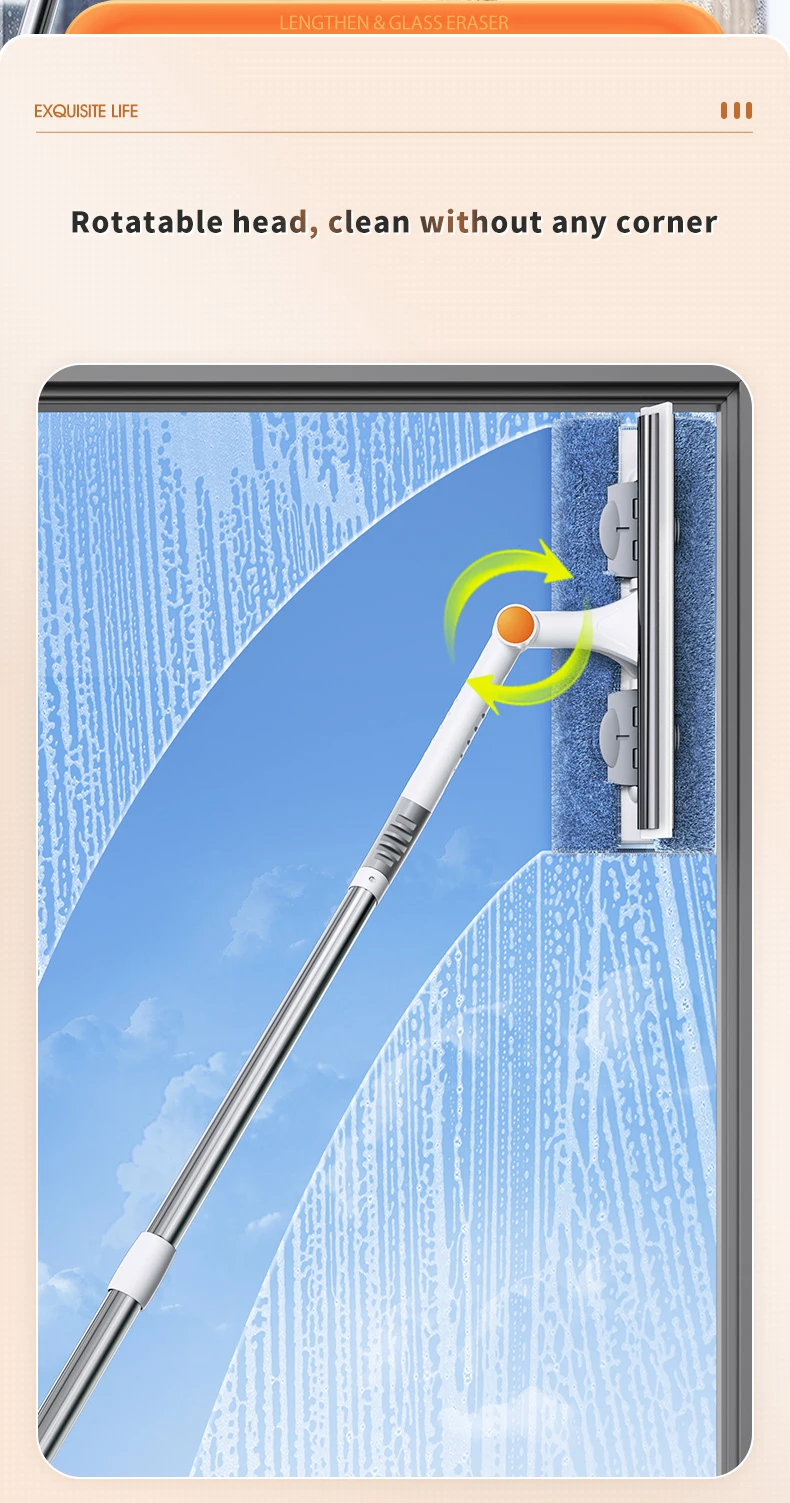 Joybos Squeegee Window Cleaner 2 In 1 Rotatable Window Cleaning Tool