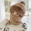 Brown Pom-Pom Scarf