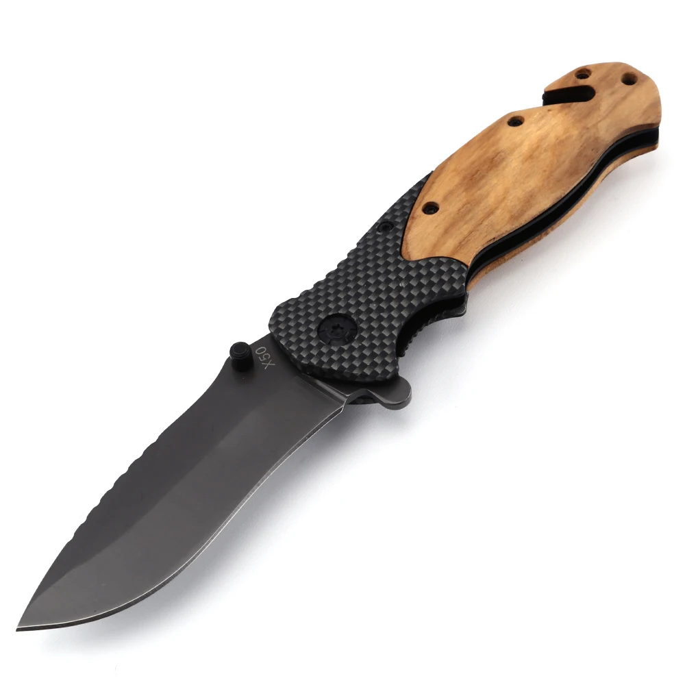 X50 best selling products 2020 in usa amazon wholesale olive wood handle camping tactic folding pocket survival hunting knife