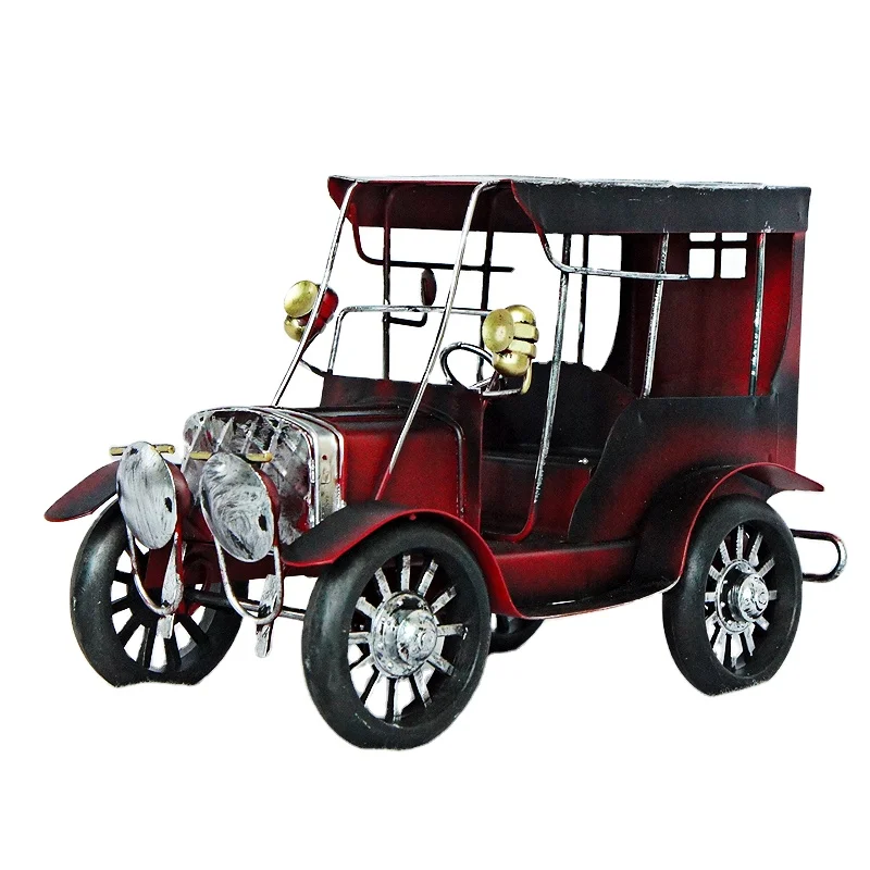 New Classical Nostalgic Iron Model Metal Cabinet Bookshelf TV Cabinet Vintage Car Model