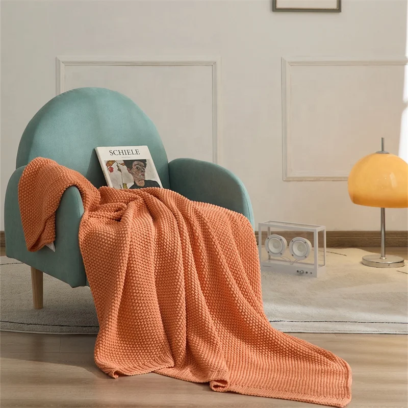 Simple and elegant knitted blankets sold directly by manufacturers suitable for multiple occasions ml details