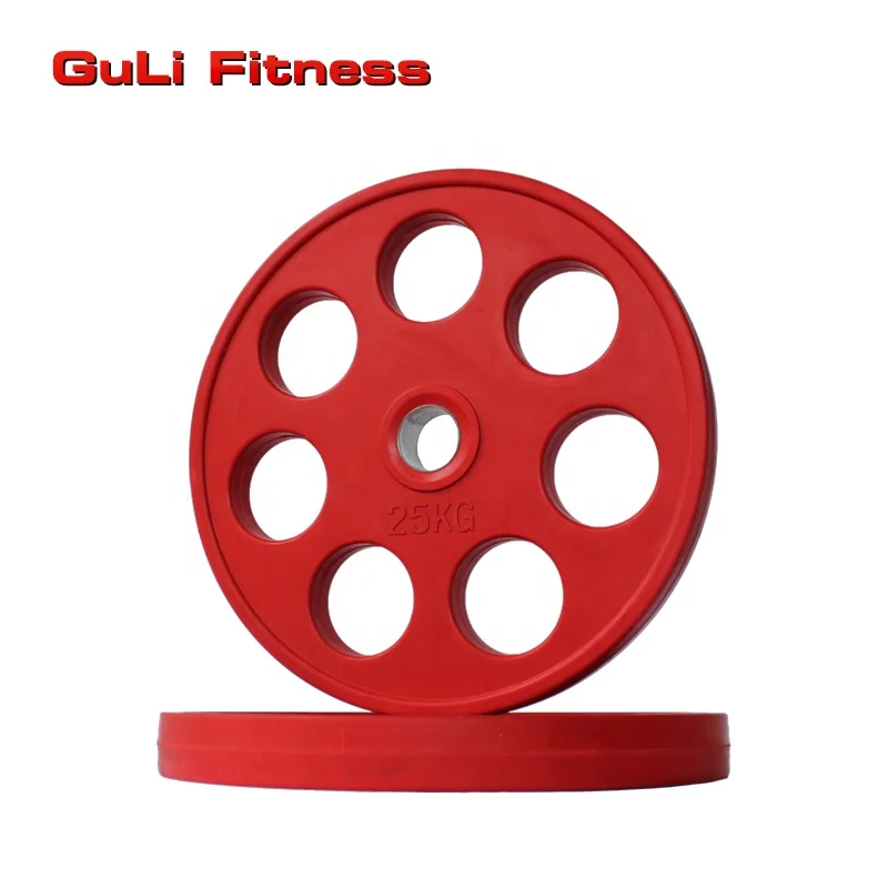 Wholesale Inch Barbell Weight Plates Colorful Rubber Coated Bumper Plate  Hole Grip Cast Iron Solid Weight Plates