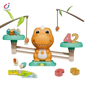 Chengji New Toys Kid Weight Balancing Math Learning Early Educational Cartoon Dinosaur Fishing Math Customize Balance Toy