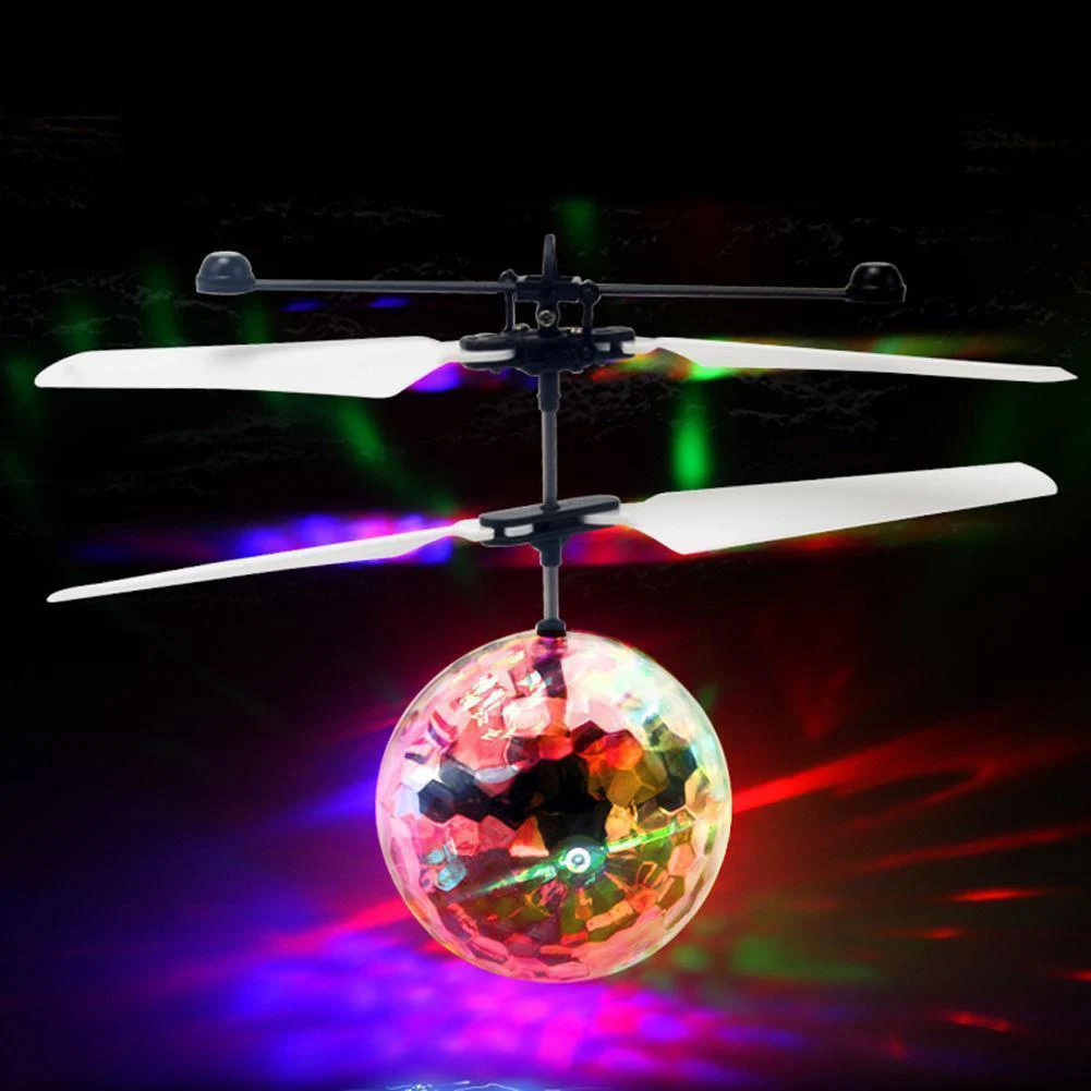 Flying Toy Ball Infrared Induction Remote Control Toys Ball With LED Light Disco Helicopter rc ufo flying disco ball toy