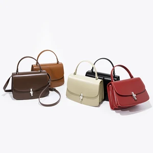 Custom logo Lady Fashion Vintage High-end Genuine Leather Sling Small Shoulder Crossbody Bag for Women