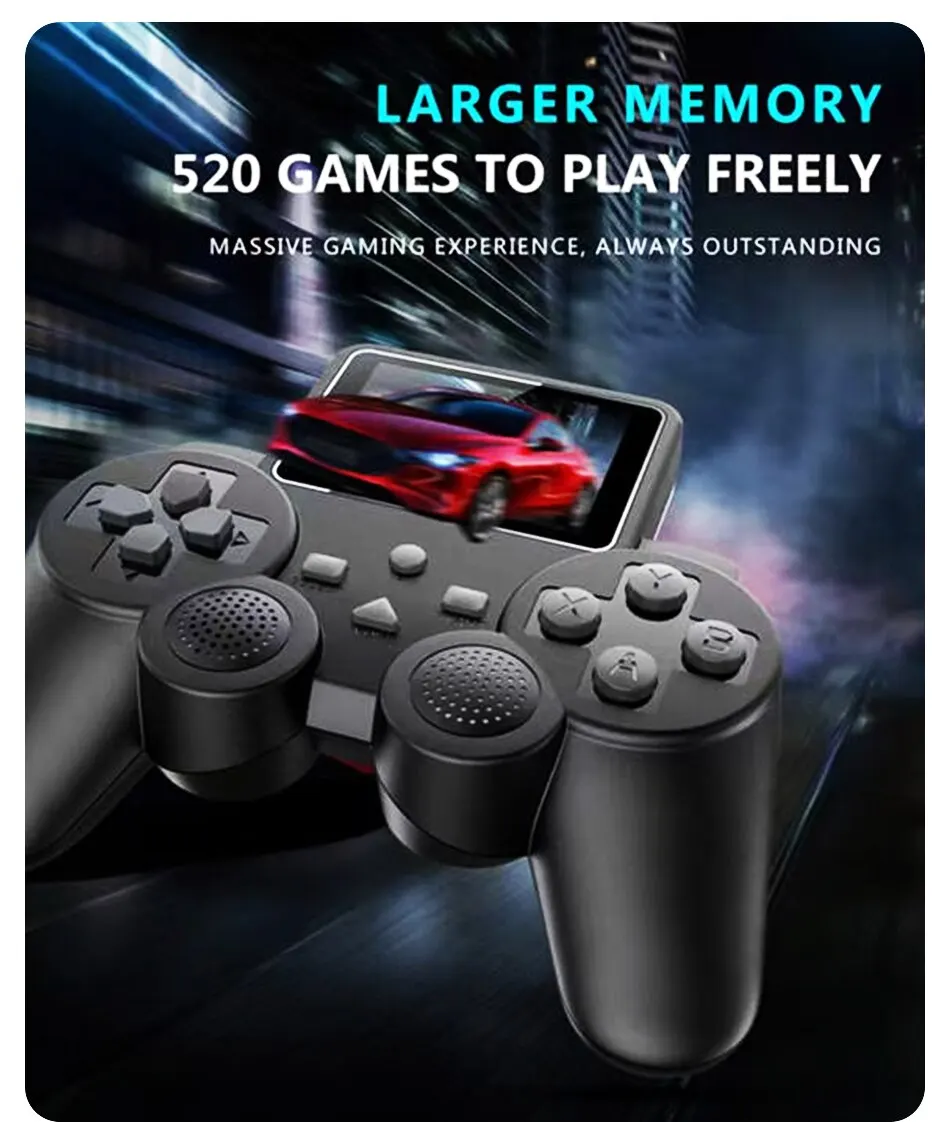 Console Rétro Portable S10 – 520 Jeux Intégrés – Écran 3 Pouces – Batterie 1020 MAh – Sortie TV
