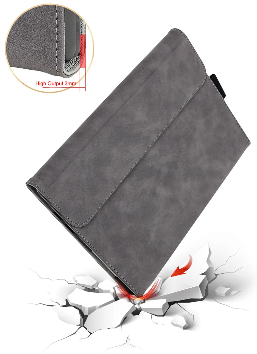 Leather Tablet Cover For Microsoft Surface Pro 10 9 8 7 Business Case Protective Anti Fall Adjustable Holder Pbk208 Laudtec factory