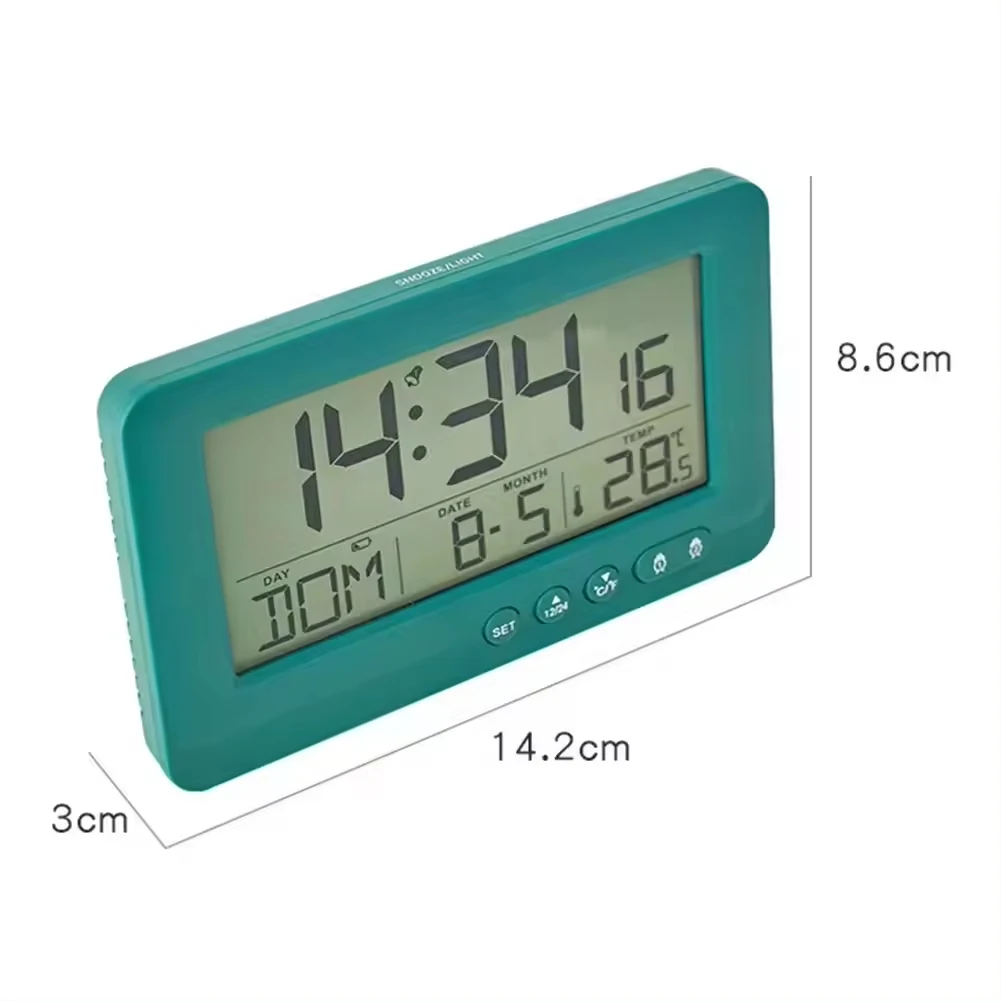2024 Classic Digital Smart Wall&desk Clock Temperature Humidity Alarm Clock Backlight Table Time Display