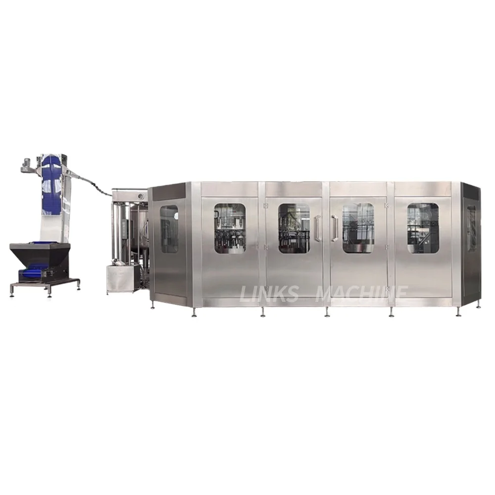 Turnkey 500ml Bottling Solution 50-50-15 Filling Machine With Conveyor & Air Pump System