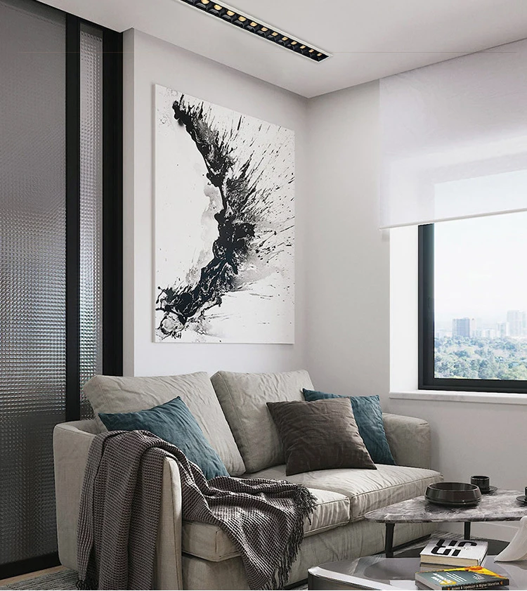 Led Embedded Linear Light Embedded Ceiling Spotlight Rack Adjustable Led Borderless square Grille Light