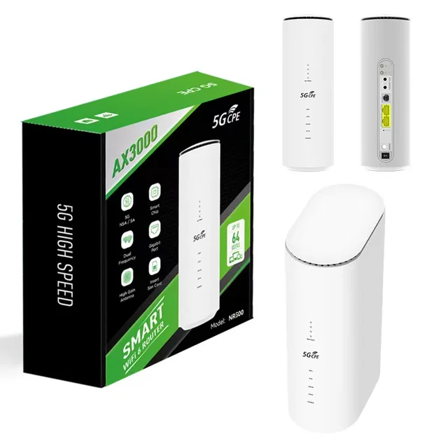 5G Router WIFI6 1800 Mbps 5G Sim Card Router Gigabit Ethernet 32 Users+RJ11 Voice CPE NR500 Wifi 6 Route Dual-band 2.4G+5.8G