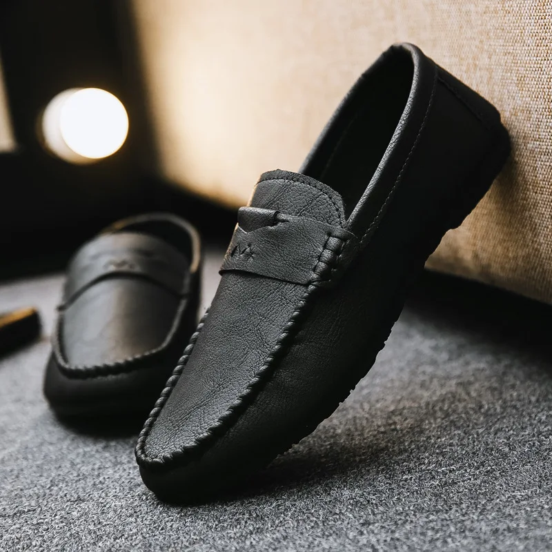Luxury Casual Party Dress Shoes Slip On Leather Breathable Driver Shoes ...