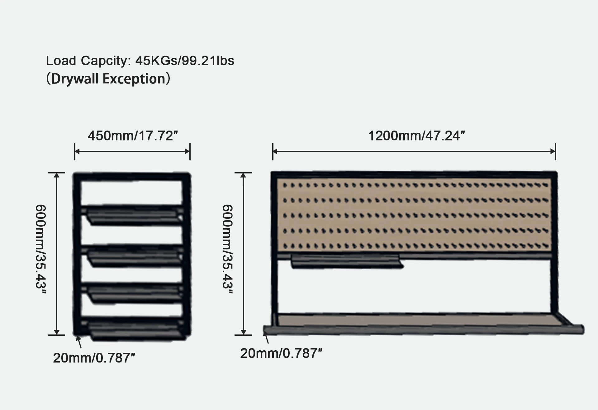 Esport Room Rectangle Wall Shelf Fashion Display Wall Rack Wall Mounted Floating Shelf for Storage details